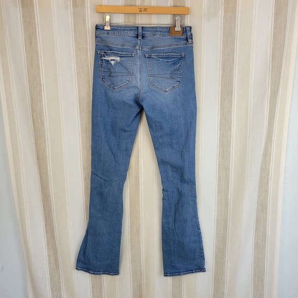 American Eagle Stretch Real Good High Rise Skinny Kick Jeans Blue Size 4 Long - Picture 12 of 12